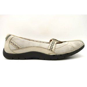 Clarks Unstructured Beige Leather Casual Driving Loafers Shoes Women's 8 M